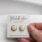 Cream Marble Stud Earrings