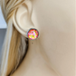 Pink Glitter Stainless Steel Stud Earrings