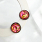 Pink Glitter Stainless Steel Stud Earrings