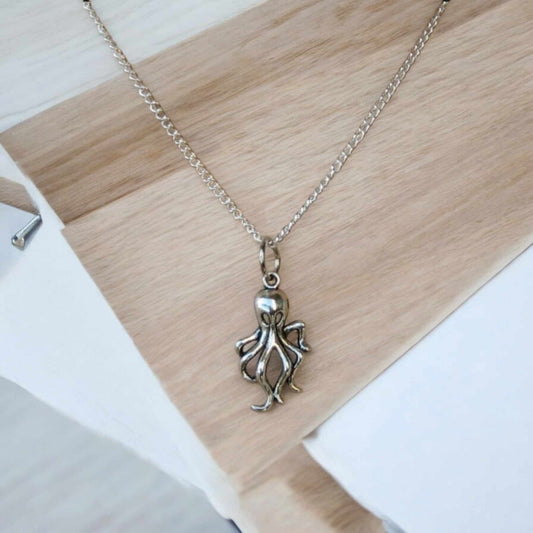 Silver Octopus Layering Charm Necklace