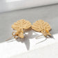 Gold Brushed Palm Leaf Earrings