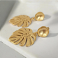 Gold Palm Leaf Earrings