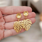 Gold Palm Leaf Earrings