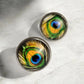 Peacock Feather Stud Earrings