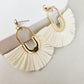 Ivory  & Gold Rattan Earrings