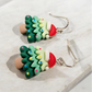 Festive Christmas Tree Clay Earrings