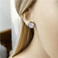 Graphic Print Silver Stud Earrings