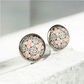 Graphic Print Silver Stud Earrings