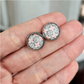 Graphic Print Silver Stud Earrings