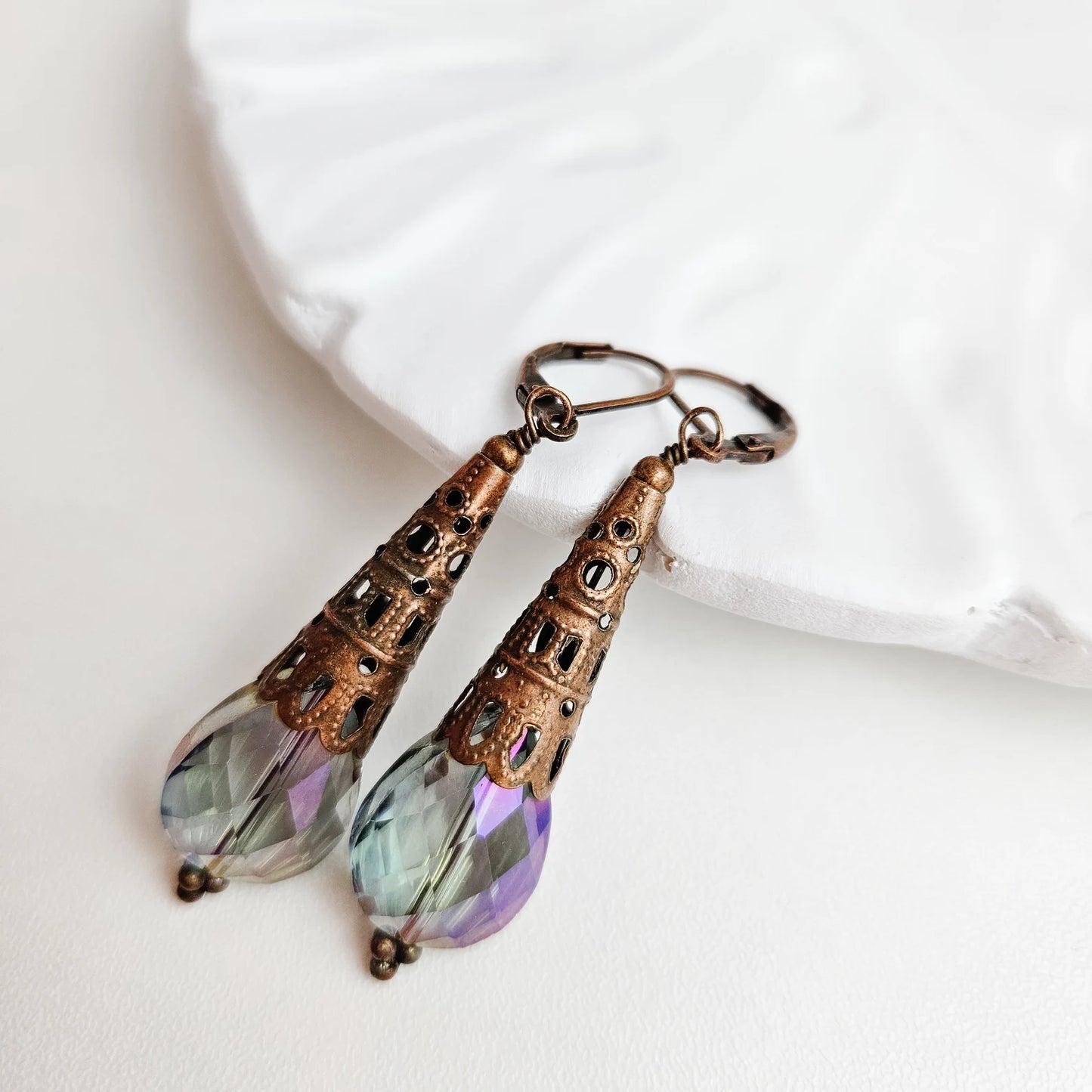 Blue & Purple Vintage Inspired Earrings
