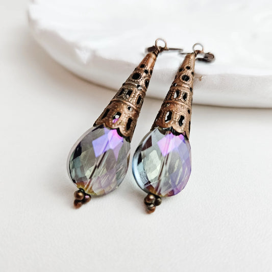 Blue & Purple Vintage Inspired Earrings