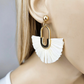 Ivory Fan Fringe Statement Earrings