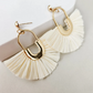 Ivory Fan Fringe Statement Earrings