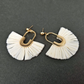 Ivory Fan Fringe Statement Earrings