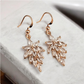 Rose Gold Crystal Leaf Earrings