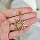 Gold Sunburst Charm Necklace