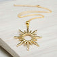 Gold Sunburst Charm Necklace
