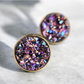 Rainbow Glitter Druzy Stud Earrings