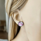 Purple Floral Stud Earrings
