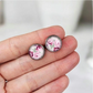 Purple Floral Stud Earrings