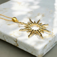 Gold Sunburst Charm Necklace