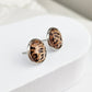 Leopard Print Silver Stud Earrings