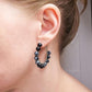 Snowflake Obsidian Hoop Earrings