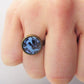 Blue Adjustable Bronze Band Ring