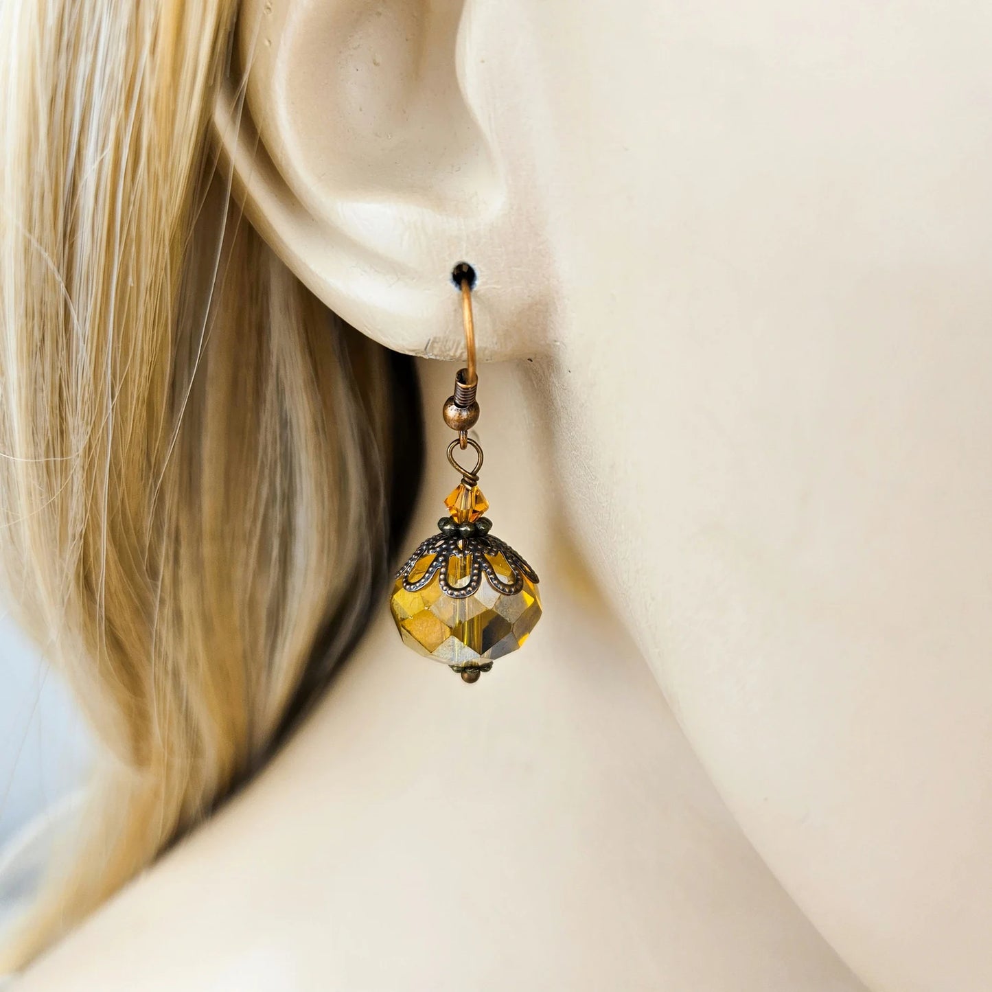 Topaz Vintage Style Dangle Drop Earrings