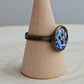Blue Adjustable Bronze Band Ring