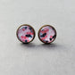 Pink Geometric Stud Earrings