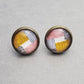 Geometric Bronze Stud Earrings