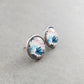 Pink Floral Silver Stud Earrings