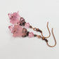 Pink Floral Lucite Drop Earrings
