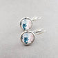 Silver Floral Leverback Earrings