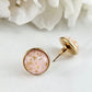 Rose Gold Glitter Stud Earrings