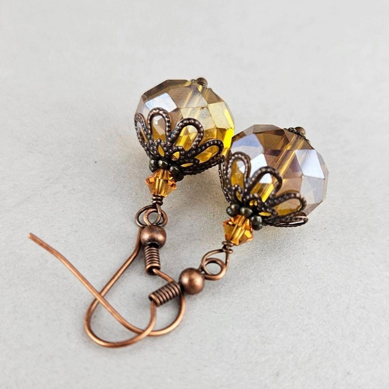 Topaz Vintage Style Dangle Drop Earrings