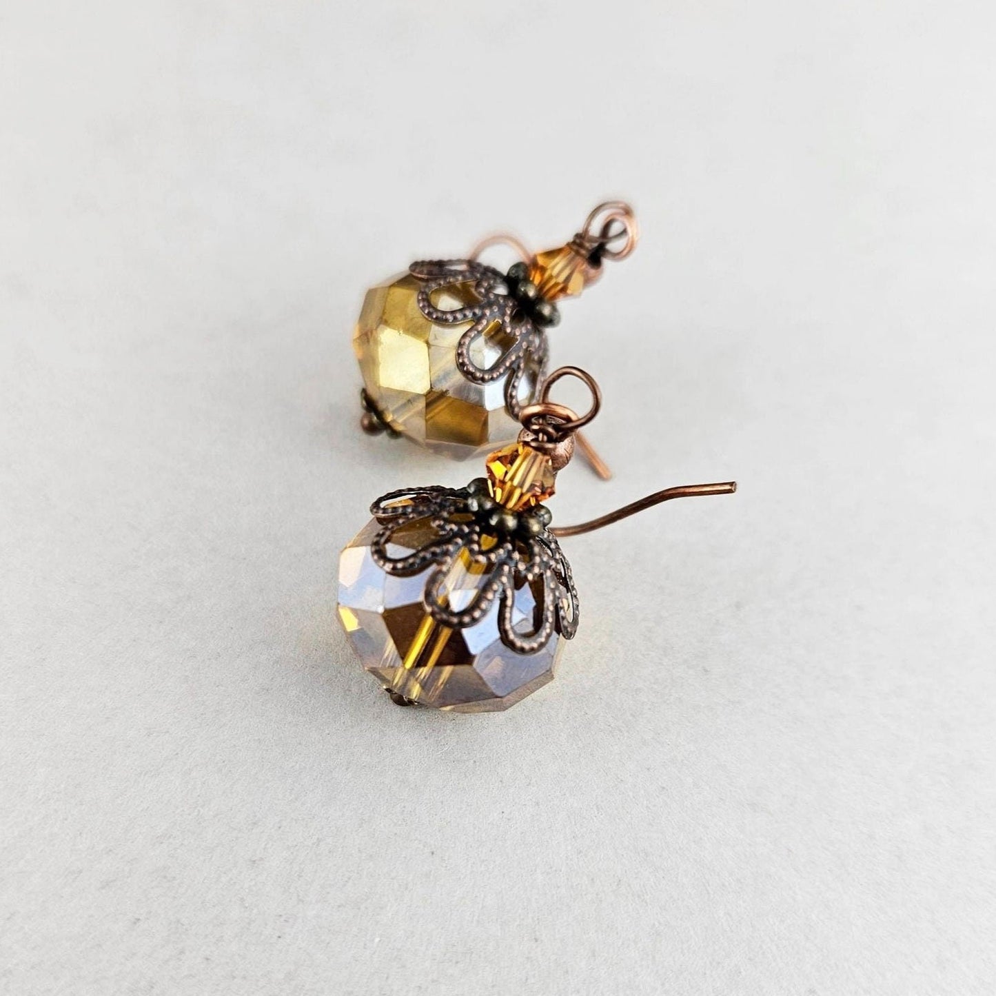 Topaz Vintage Style Dangle Drop Earrings