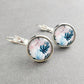 Silver Floral Leverback Earrings