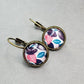 Floral Palm Leaf Dangle Bronze Earrings